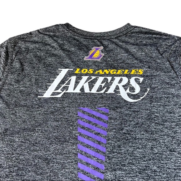Los Angeles Lakers Basketball NBA Grey/Black Warm Up Shooting Shirt Men’s Size S - Picture 6 of 8
